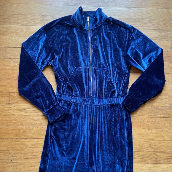 Fabletics Navy Velour Jumpsuit - Picture 3 of 10